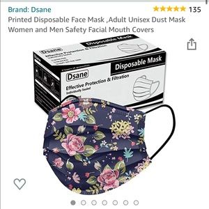 Box of 50 Unopened Floral Face Masks